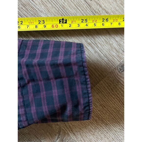 Rag & Bone Black Maroon Check Button Up Slim Fit Shirt Top  Mens Size Medium - Picture 10 of 10
